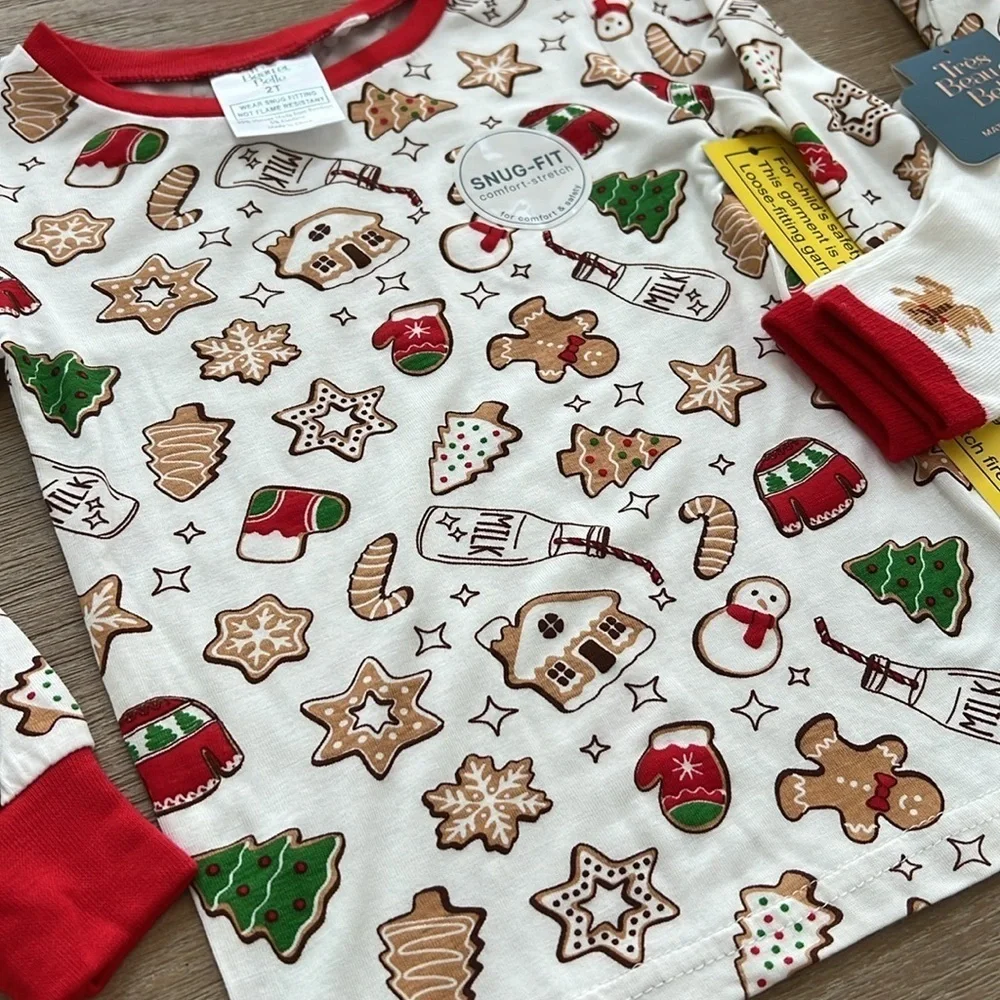 🎄Tres Beau et Belle Toddler Bamboo Christmas Pajama Set 12 months